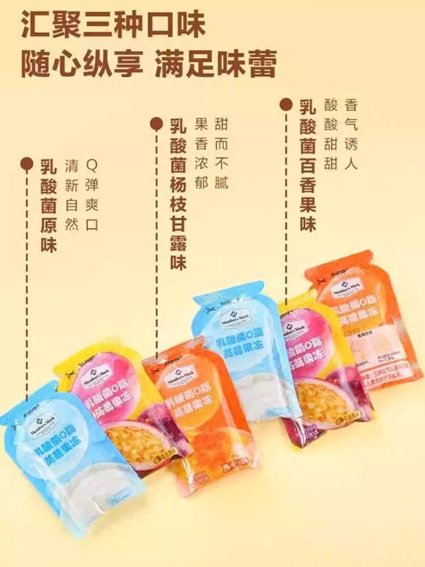 山姆儿童健康零食|乳酸菌0脂蒟蒻果冻
