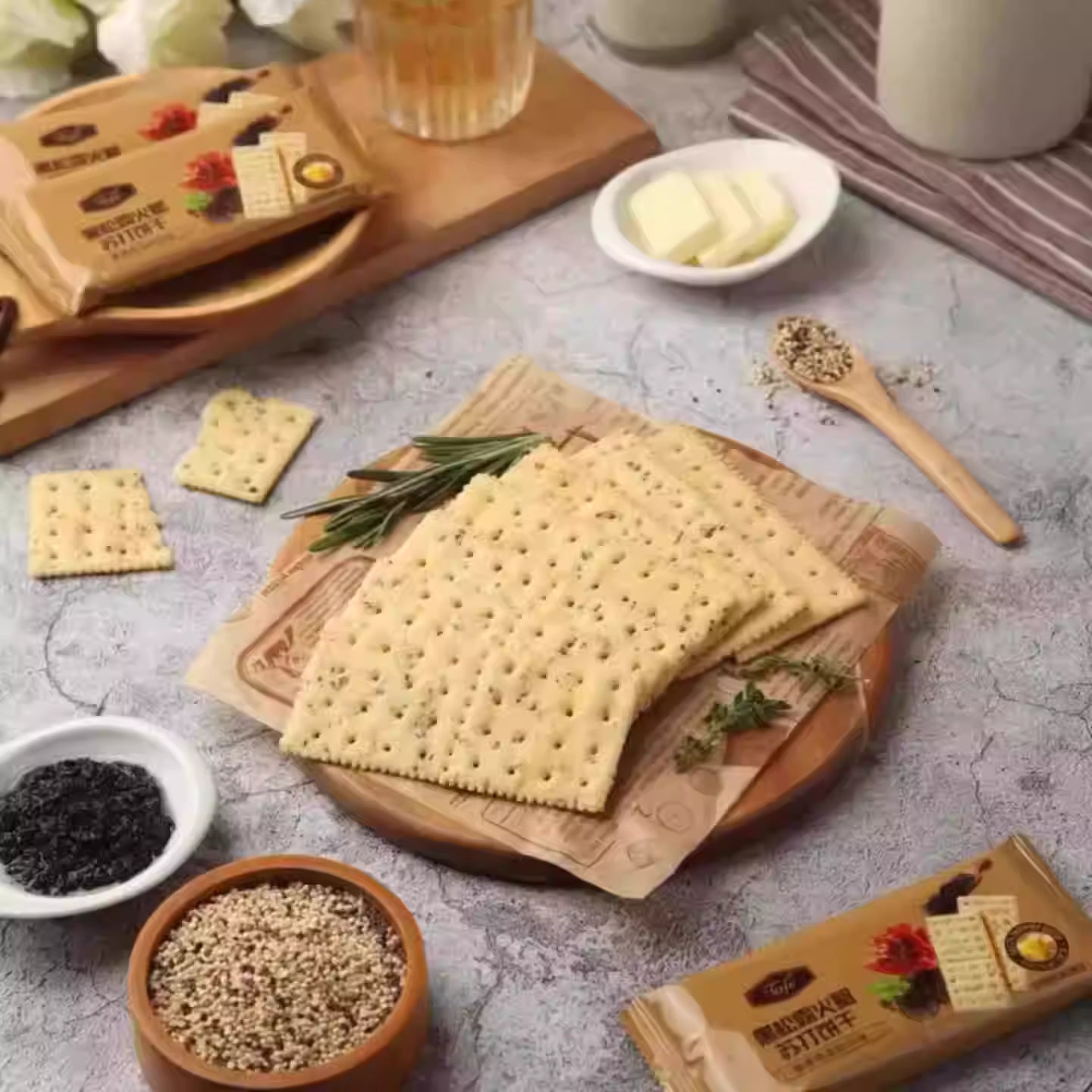 山姆爆款|黑松露火腿风味苏打饼干（添加藜麦奇亚籽）|单包30克