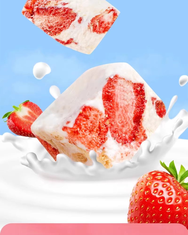 网红零食|草莓羊奶芙雪花酥正宗手工拉丝软棉|12克独立小包